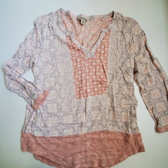 🔺Lucky Brand Paisley Peasant Top - Picture 1 of 1